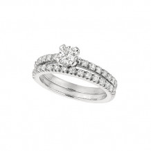Jewelmi Custom 14k White Gold Straight Diamond Engagement Ring