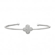 Jewelmi Custom 14k White Gold Diamond Bangle Bracelet