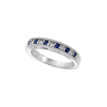 Jewelmi Custom 14k White Gold Sapphire Diamond Stackable Ring