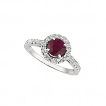Jewelmi Custom 14k White Gold Ruby Diamond Engagement Ring