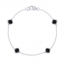 Tacori Sterling Silver Crescent Embrace Gemstone Women's Bracelet - SB22819