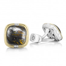 Tacori Sterling Silver and 18k Yellow Gold Retro Classic Gemstone Men's Cuffink - MCL109Y39