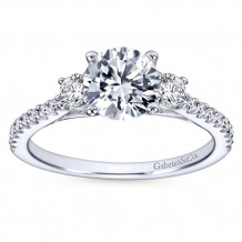Gabriel & Co. 14k White Gold Contemporary 3 Stone Engagement Ring - ER7296W44JJ