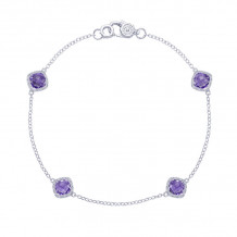Tacori Sterling Silver Crescent Embrace Gemstone Women's Bracelet - SB22801