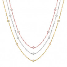 Jewelmi Custom 14k Tri Tone Gold Diamond Necklace
