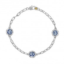 Tacori Sterling Silver Crescent Crown Gemstone Women's Bracelet - SB22133