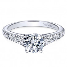 Gabriel & Co. 14k White Gold Round Straight Engagement Ring