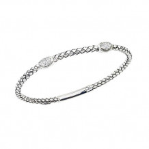Alisa Sterling Silver Diamond Bangle Bracelet