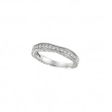 Jewelmi Custom 14k White Gold Curved Diamond Wedding Band