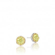 Tacori Sterling Silver and 18k Yellow Gold Crescent Crown Gemstone Stud Earring - SE105Y07