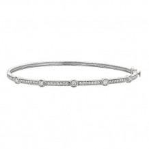 Jewelmi Custom 14k White Gold Diamond Bangle Bracelet