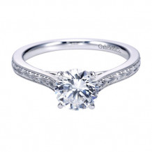 Gabriel & Co. 14k White Gold Victorian Straight Engagement Ring - ER7222W4JJJ