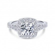 Gabriel & Co. 14k White Gold Entwined Halo Engagement Ring - ER12838R4W44JJ
