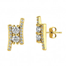 Jewelmi Custom 14k Yellow Gold Diamond Earrings