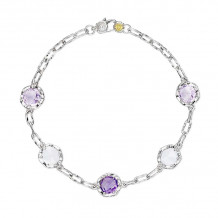 Tacori Sterling Silver Crescent Crown Gemstone Women's Bracelet - SB222130301