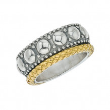 Alisa 18k Two Tone Gold and Sterling Silver Beaded Ring
