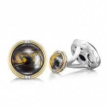 Tacori Sterling Silver and 18k Yellow Gold Retro Classic Gemstone Men's Cuffink - MCL105Y39