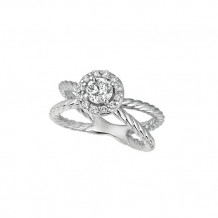 Jewelmi Custom 14k White Gold Criss Cross Diamond Engagement Ring