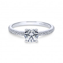 Gabriel & Co. 14k White Gold Contemporary Straight Diamond Engagement Ring - ER4181W44JJ-f