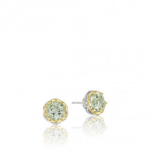 Tacori Sterling Silver and 18k Yellow Gold Crescent Crown Gemstone Stud Earring - SE105Y12