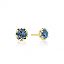 Tacori 14k Yellow Gold Crescent Crown Gemstone Stud Earring - SE25333FY