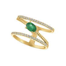 Jewelmi Custom 14k Yellow Gold Emerald Diamond Ring