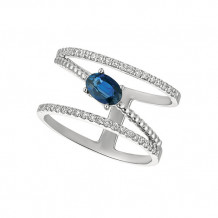 Jewelmi Custom 14k White Gold Sapphire Diamond Ring