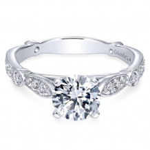 Gabriel & Co. 14k White Gold Victorian Straight Engagement Ring - ER6711W44JJ