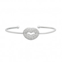 Jewelmi Custom 14k White Gold Diamond Bangle Bracelet