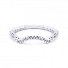 Gabriel & Co. 14K White Gold Contemporary Curved Wedding Band - WB7804P4W44JJ