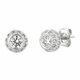 Jewelmi Custom 14k White Gold Diamond Earrings photo