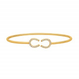 Jewelmi Custom 14k Yellow Gold Diamond Bangle Bracelet photo