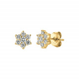 Jewelmi Custom 14k Yellow Gold Diamond Earrings photo