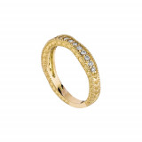 Jewelmi Custom 14k Yellow Gold Curved Diamond Wedding Band photo 2