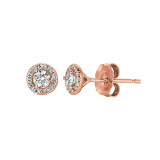 Jewelmi Custom 14k Rose Gold Diamond Earrings photo