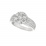 Jewelmi Custom 14k White Gold Diamond Flower Ring photo