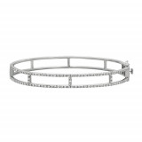 Jewelmi Custom 14k White Gold Diamond Bangle Bracelet photo