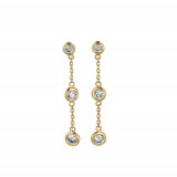 Jewelmi Custom 14k Yellow Gold Diamond Drop Earrings photo