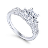 Gabriel & Co. 14k White Gold Contemporary 3 Stone Engagement Ring - ER12663S3W44JJ photo 3