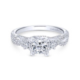 Gabriel & Co. 14k White Gold Contemporary 3 Stone Engagement Ring - ER12663S3W44JJ photo