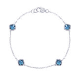 Tacori Sterling Silver Crescent Embrace Gemstone Women's Bracelet - SB22833 photo