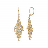 Jewelmi Custom 14k Yellow Gold Diamond Chandelier Earrings photo