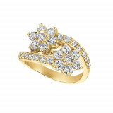 Jewelmi Custom 14k Yellow Gold Diamond Flower Ring photo