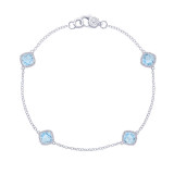Tacori Sterling Silver Crescent Embrace Gemstone Women's Bracelet - SB22802 photo