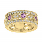 Jewelmi Custom 14k Yellow Gold Sapphire Diamond Ring photo