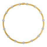 Jewelmi Custom 14k Two Tone Gold Diamond Necklace photo