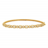 Jewelmi Custom 14k Yellow Gold Diamond Bangle Bracelet photo