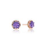 Tacori 14k Rose Gold Crescent Crown Gemstone Stud Earring - SE25301FP photo