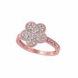 Jewelmi Custom 14k Rose Gold Diamond Flower Ring photo