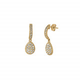 Jewelmi Custom 14k Yellow Gold Diamond Hoop Earrings photo